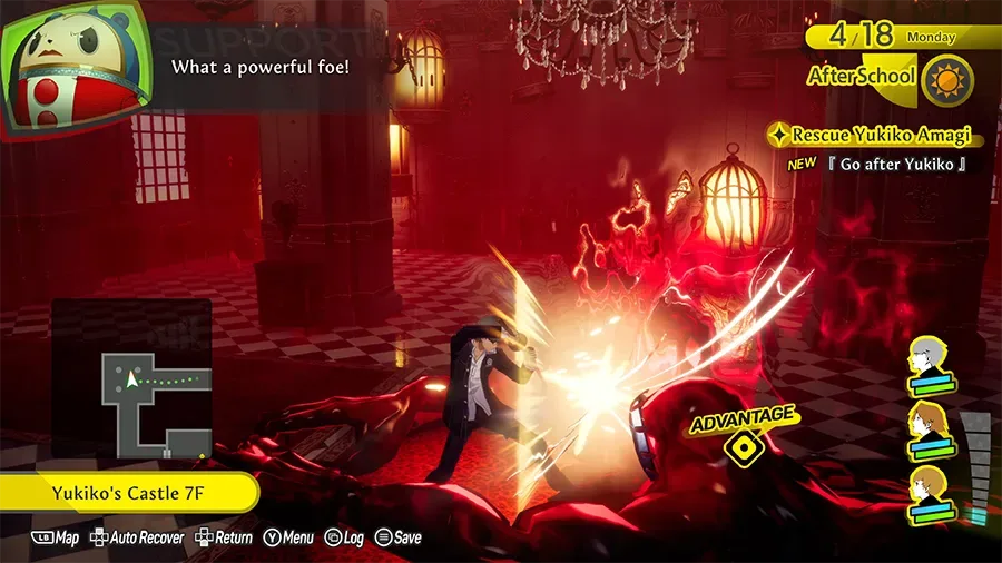 Persona 4 Revival TV World combat scene used for gameplay and combat pages.